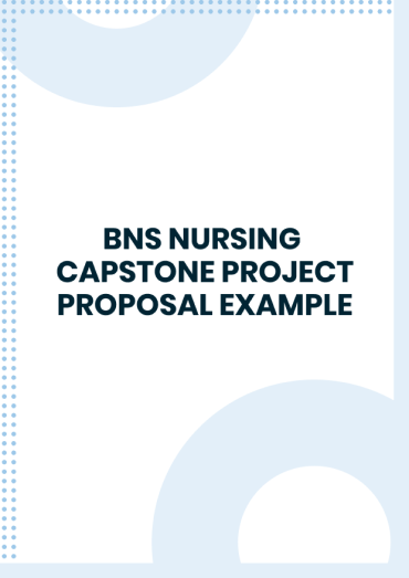 Examples of Capstone Paper for Nursing