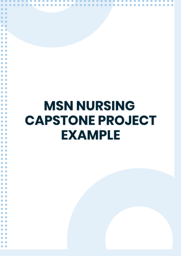 msn nursing capstone project examples